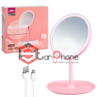 Настольное зеркало для макияжа с подсветкой JBH MIRRORLIGHT - A1 розовое
